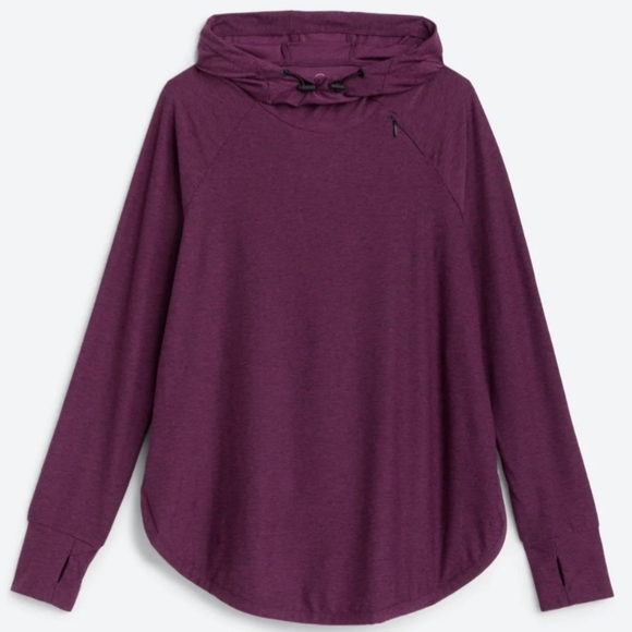 WeFlex Marnie Tulip Hem Hooded Top Dark Purple - Picture 1 of 1